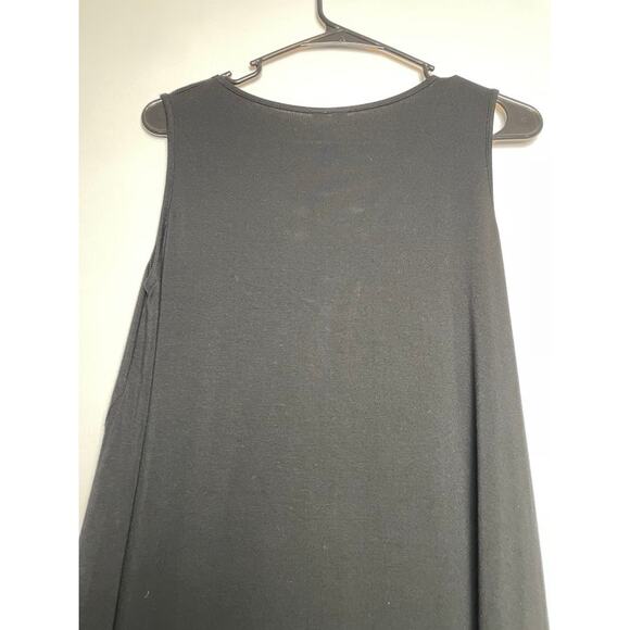 V Neck Blouse Womens Size Small Sleeveless Lace Front Solid Black A-line Hem Top - Picture 8 of 12